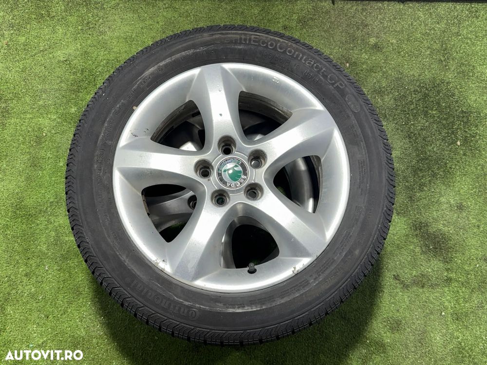 JANTE SKODA R15 / 5x100 / FABIA AMBIENTE II FAB / 195/55 R15 85V / 6JX15 ET43 / 5J0601025A+ CAUCIUCURI (X4) - 4