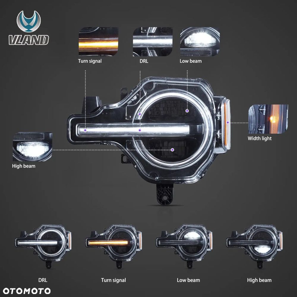 Reflektory Lampy L+R Vland LED Tuning Black Ford Bronco VI mk6 u725 - 9