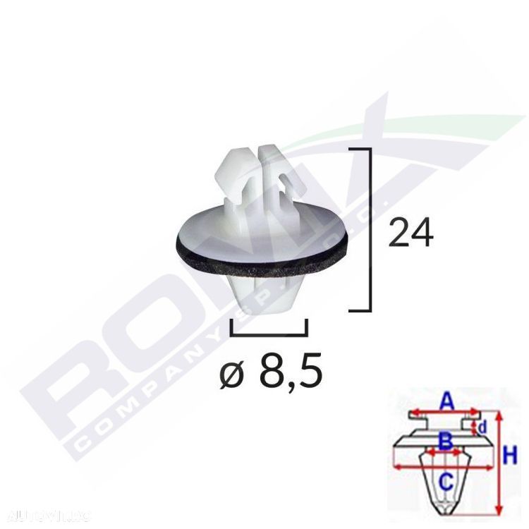Clema prindere bandouri, Suzuki Grand Vitara, Swift, SX4, Wagon R+; Toyota Previa, RAV4, Sienna, Aftermarket 80907425, 10 buc - 2
