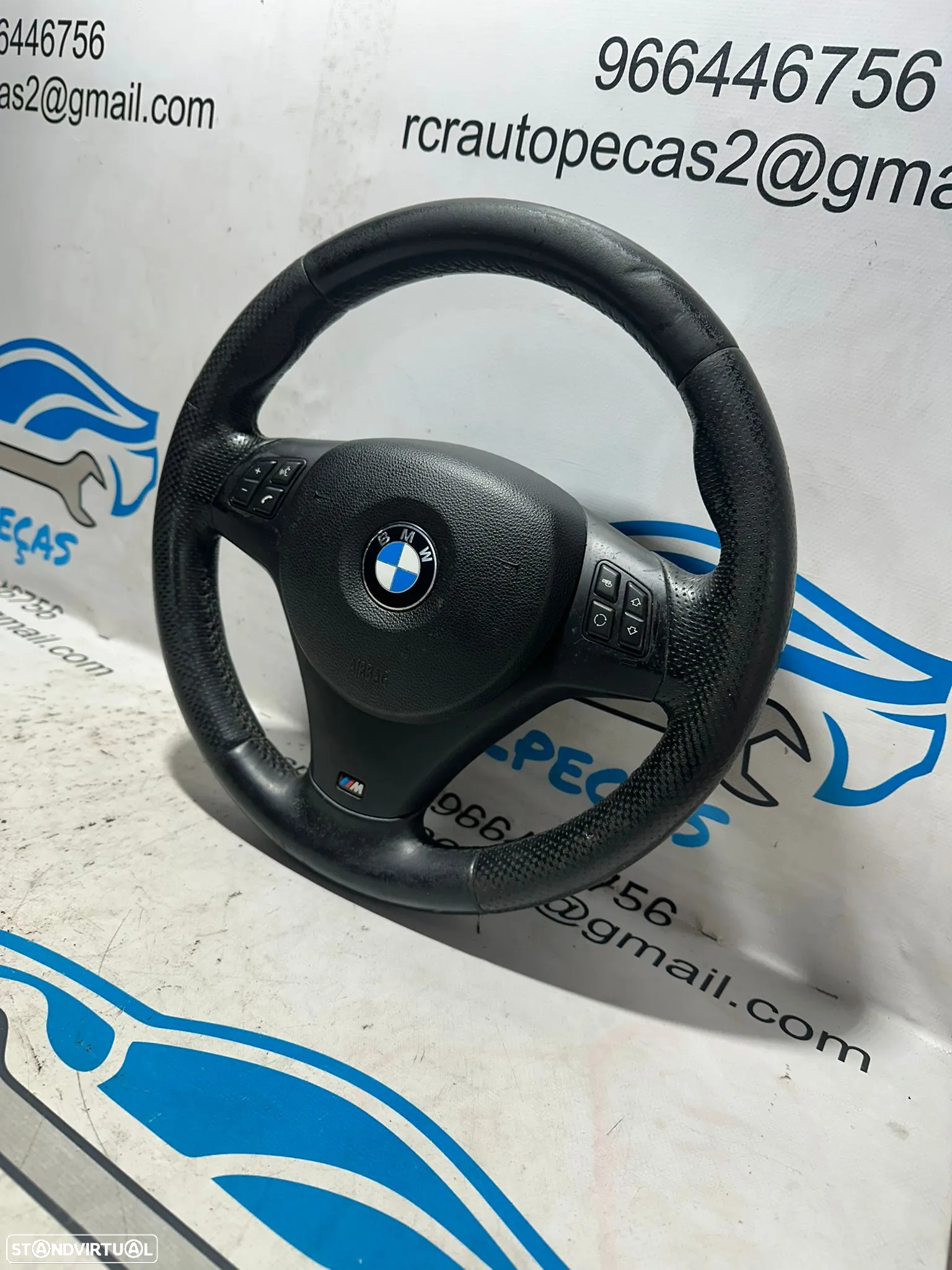 .Volante Multifunções Comandos Original BMW Pack M Serie 1 3 Pele Perfurada 7839075 - 3