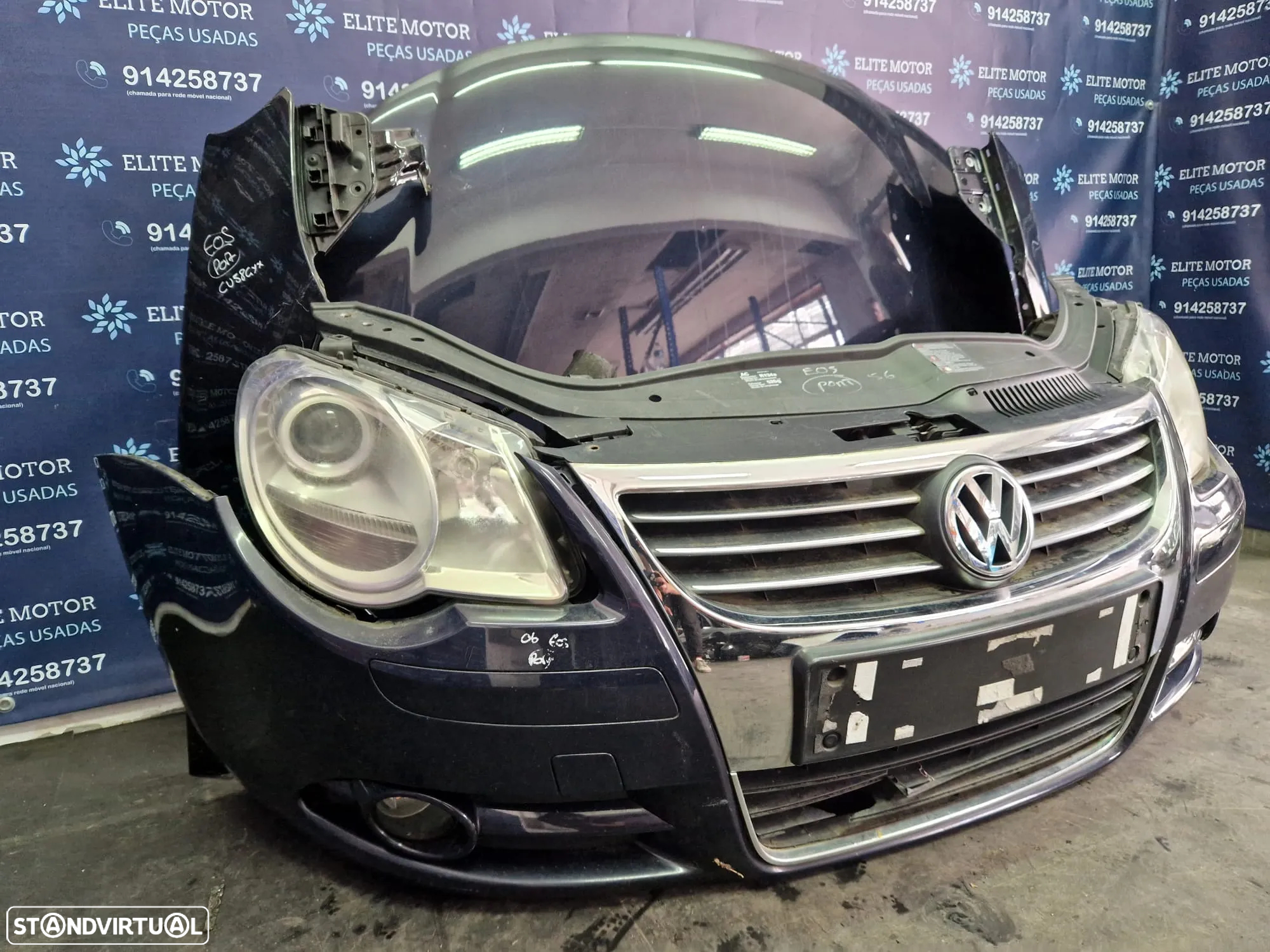Frente completa usada VW EOS 2.0 TDI capot parachoques guardalamas oticas radiador - 2
