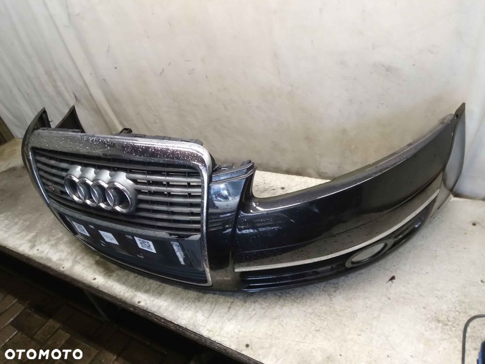 ^ ZDERZAK PRZÓD PRZEDNI AUDI A6 C6 LZ9Y CZARNY HALOGENY - 3
