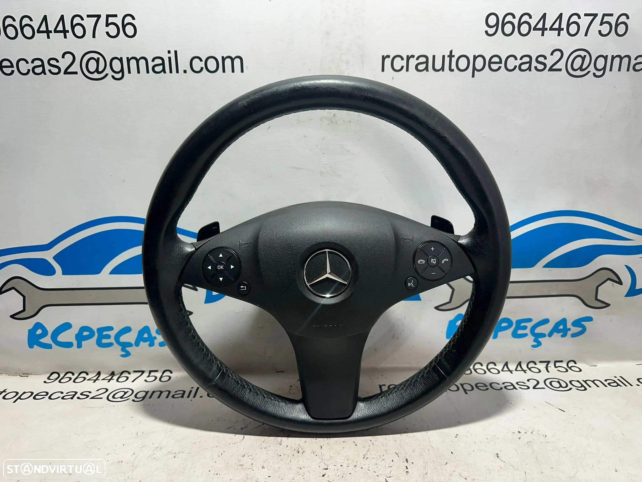 .Volante Airbag Pele Perfurada Comandos Multifunções Patilhas AMG Mercedes-Benz Classe E W212 C207 Classe C W204 - 2
