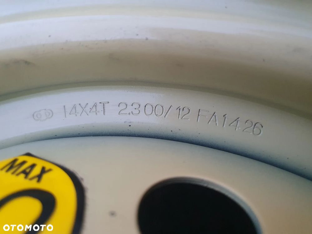 KOŁO ZAPASOWE DOJAZDOWE R14 4X100 HYUNDAI KIA TOYOTA MAZDA 115/70R14 POSIADAM 5 SZT - 19