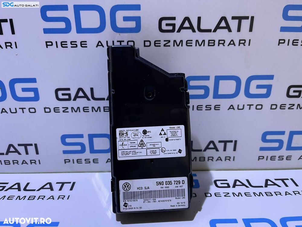 Unitate Modul Calculator Interfata Multimedia MDI Bluetooth Telefon Radio Volkswagen Jetta 2011 - 2018 Cod 5N0035729D - 1