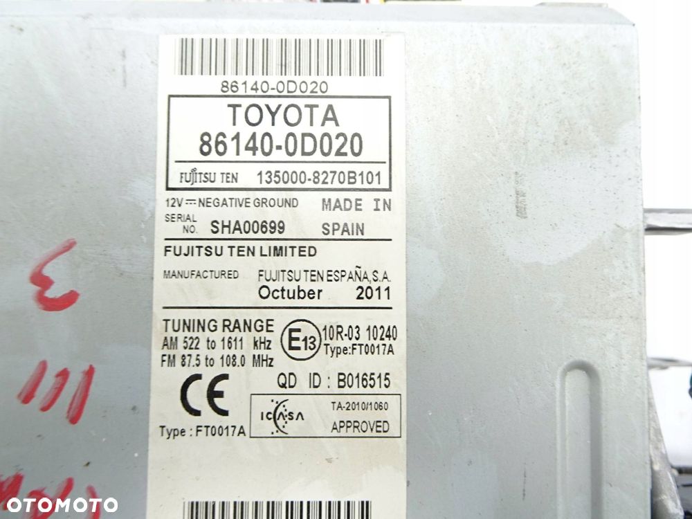 radio toyota yaris iii anglik - 8