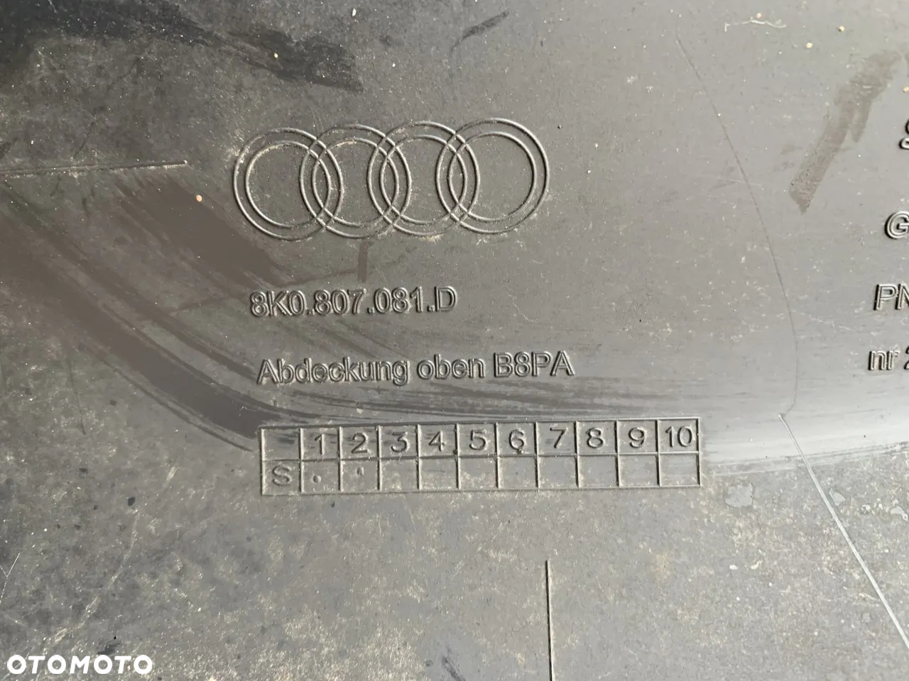 Osłona pasa przedniego górna Audi A4 B8 8K0807081D - 7