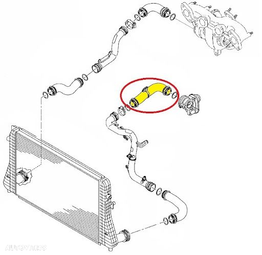 Furtun admisie aer 1.9 Tdi Seat Altea 1.6 Tdi 2004-, Skoda Octavia 2 2004-, Vw Caddy 3 2004-, 1K0145838P - 3