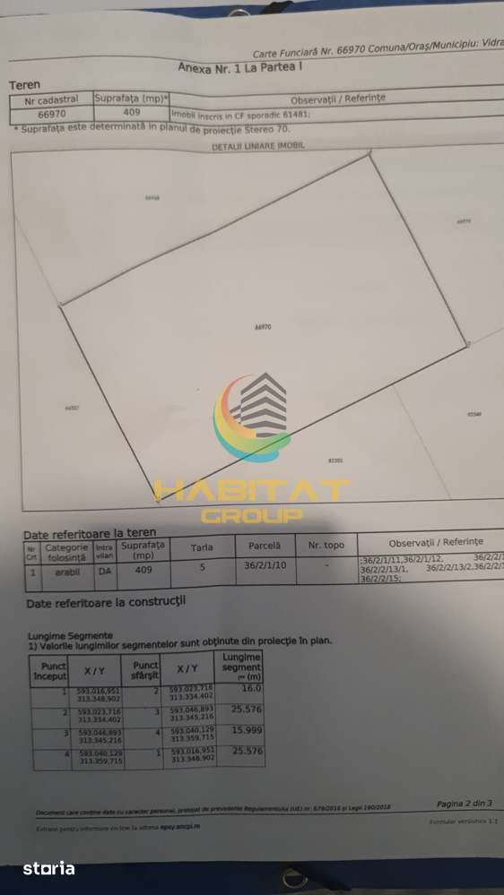 Teren intravilan in rate / 409 mp / com. Berceni - Vidra - Imagine principală: 4/4