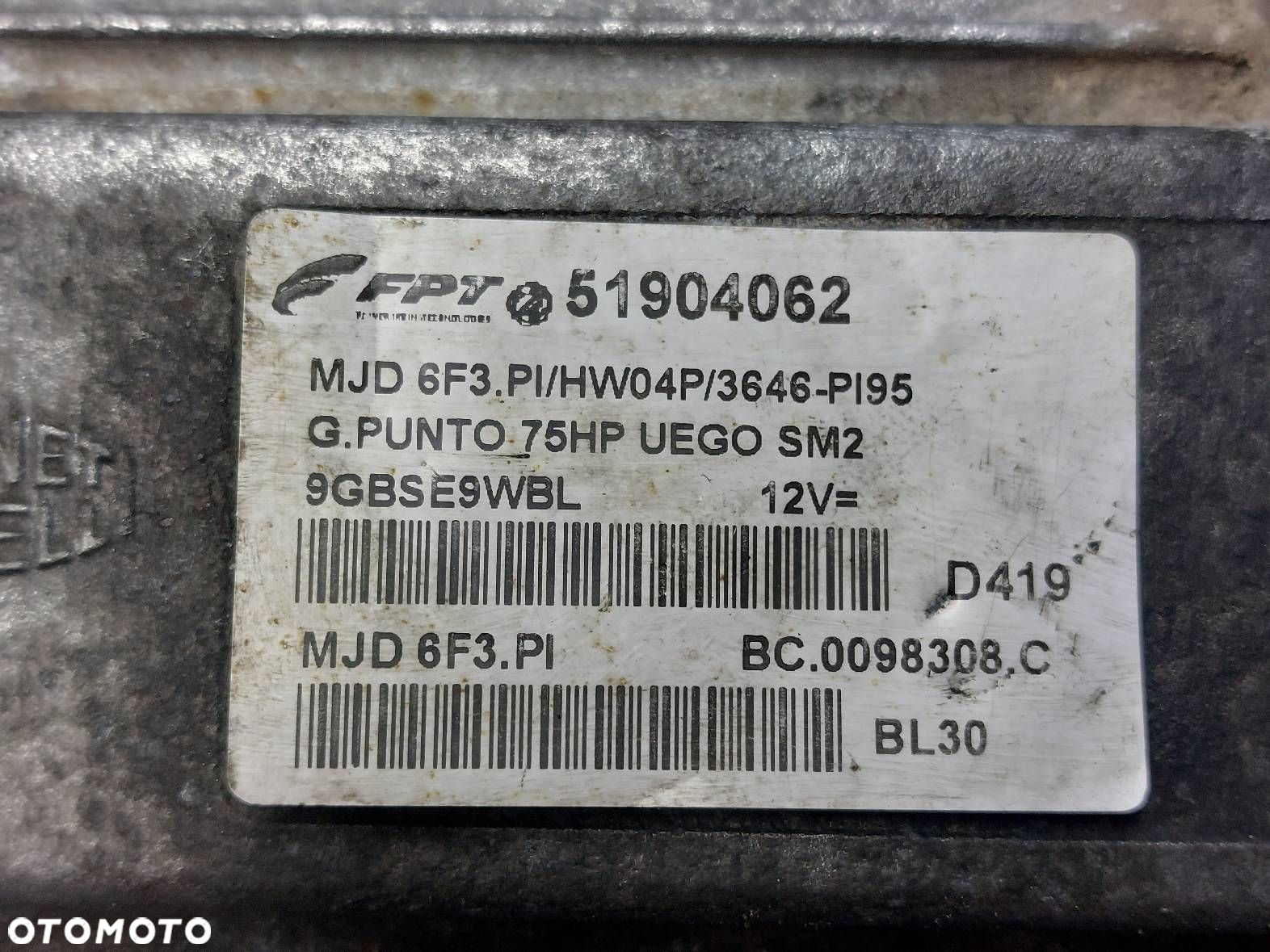 KOMPUTER STEROWNIK SILNIKA GRANDE PUNTO I 1.3 JTD 51904062 - 2