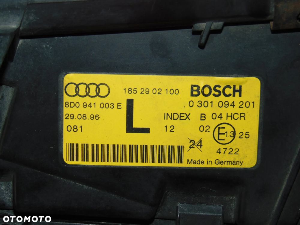 ORYGINAŁ lampa przednia przód lewa Audi A4 B5 , 97-99r EUROPA - 9