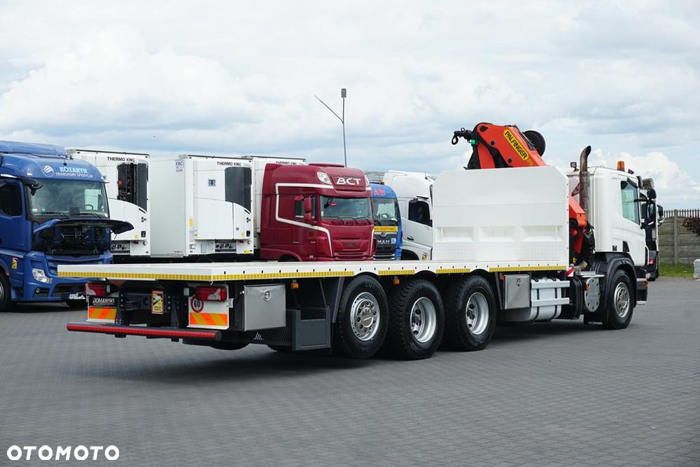 Scania / P 420 / 8 X 4 / TRIDEM / SKRZYNIOWY + HDS / PALFINGER PK 26002 / WYS. 12 M / DŁ. 8 M - 8