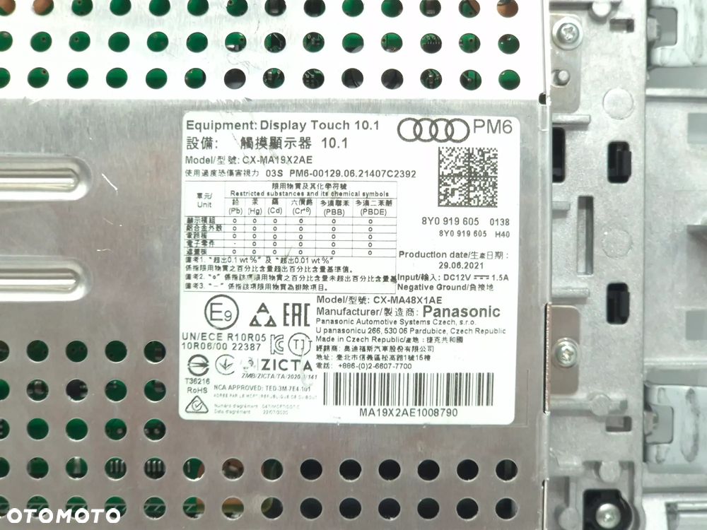 Ekran wyświetlacz Audi A3 8Y0 8Y0919605 CXMA19X2AE - 5