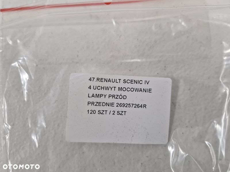 RENAULT SCENIC IV 4 UCHWYT MOCOWANIE LAMPY PRZÓD PRZEDNIE 269257264R - 6