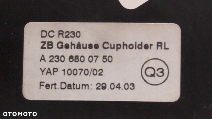 UCHWYT NA KUBEK MERCEDES SL R230 A2306800750 - 6