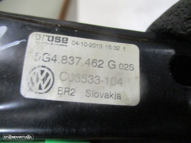 Elevador Sem Motor 5G4837462G VW GOLF 7 5G FASE 1 2014 1.6TDI 105CV 5P CINZA RATO FD - 3