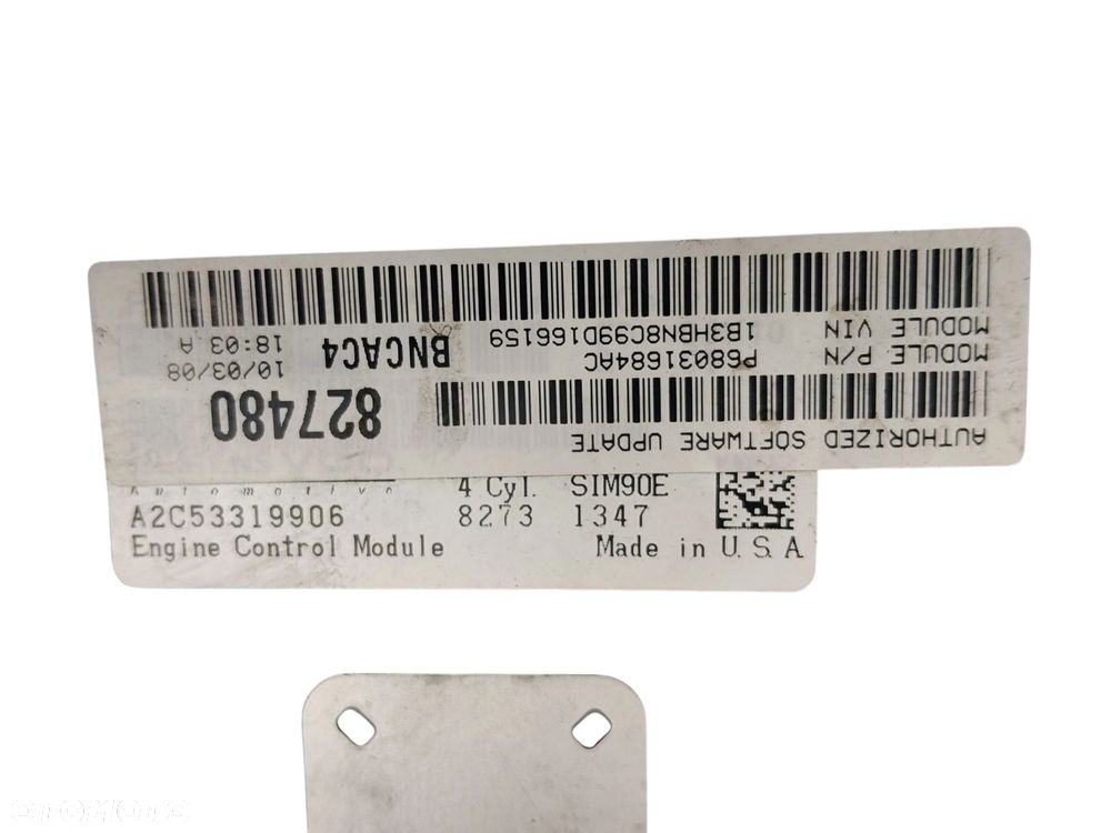 KOMPUTER STEROWNIK SILNIKA DODGE CALIBER (2006-2009) 1.8 16V 150KM P68031684AC - 2