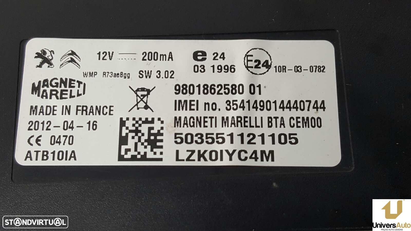 UNIDADE DE CONTROLE BLUETOOTH PEUGEOT 508 ALLURE - 3