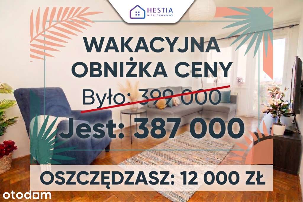 Słoneczne 3 pokoje + balkon, widok, cisza