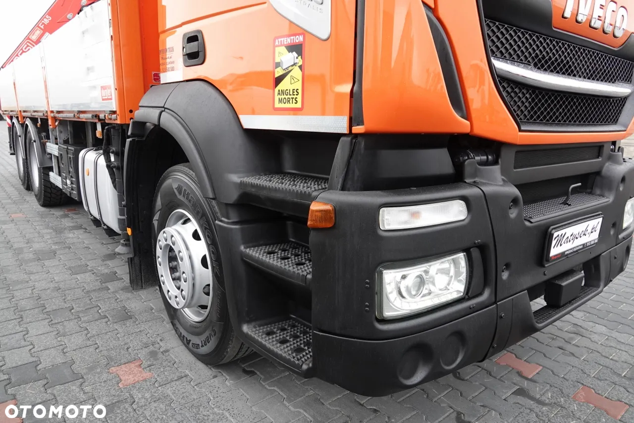 Iveco 420 / 6x2 / SKRZYNIOWY- 6,5 M / HDS FASSI 185 - 10,4 M / E6 / OŚ PODNOSZONA - 11