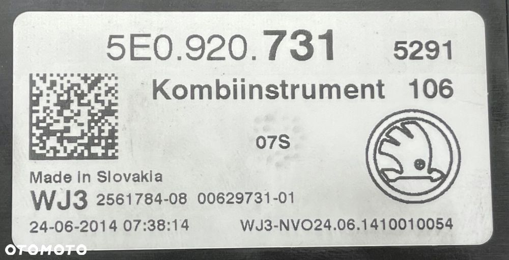 A344 SKODA OCTAVIA III 3 LICZNIK ZEGARY 5E0920731 - 12