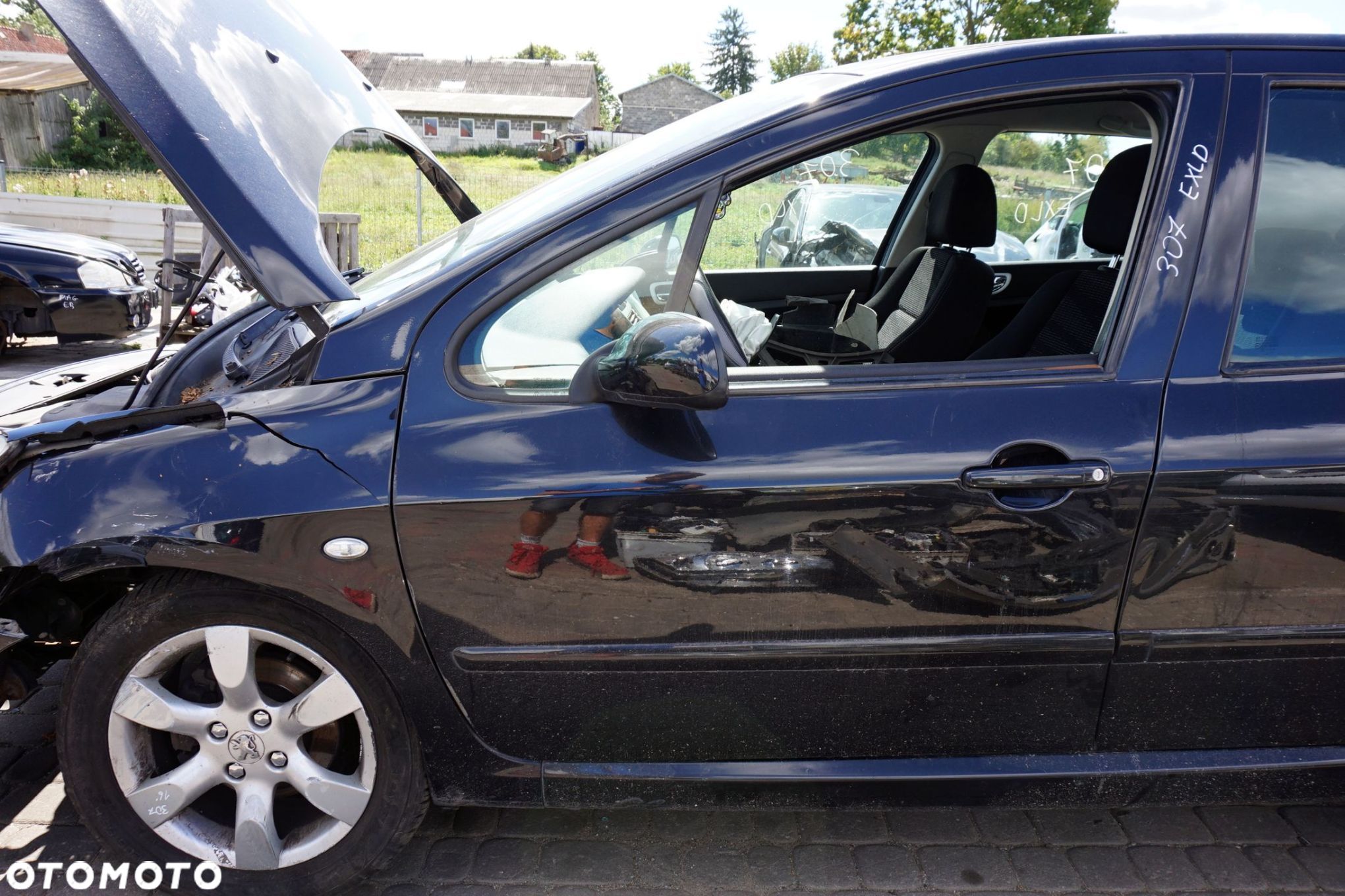 DRZWI PRZEDNIE LEWE 307 LIFT 5D HB EXLD  CZARNY PEUGEOT 2005-2007 - 1