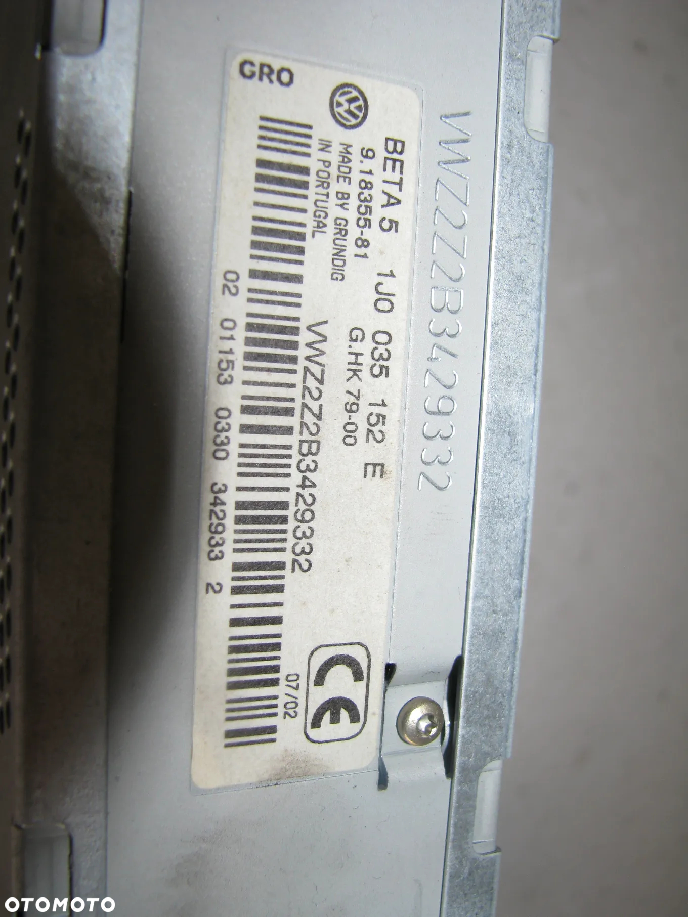 RADIO FABRYCZNE VOLKSWAGEN VW PASSAT B5 2000-2005 1J0035152E RADIO FABRYCZNE VOLKSWAGEN VW PASSAT B5 2000-2005 1J0035152E - 3