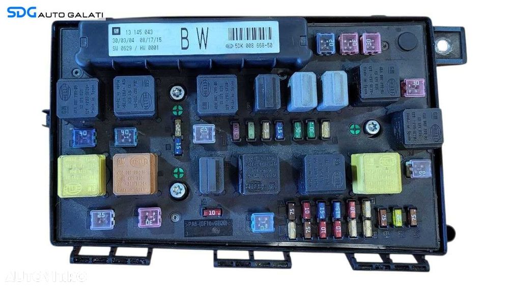 Unitate Modul Calculator Panou Tablou Sigurante Opel Astra H 2004 - 2010 Cod 13145043 13145043BW 5DK008668-50 [L8275] - 1