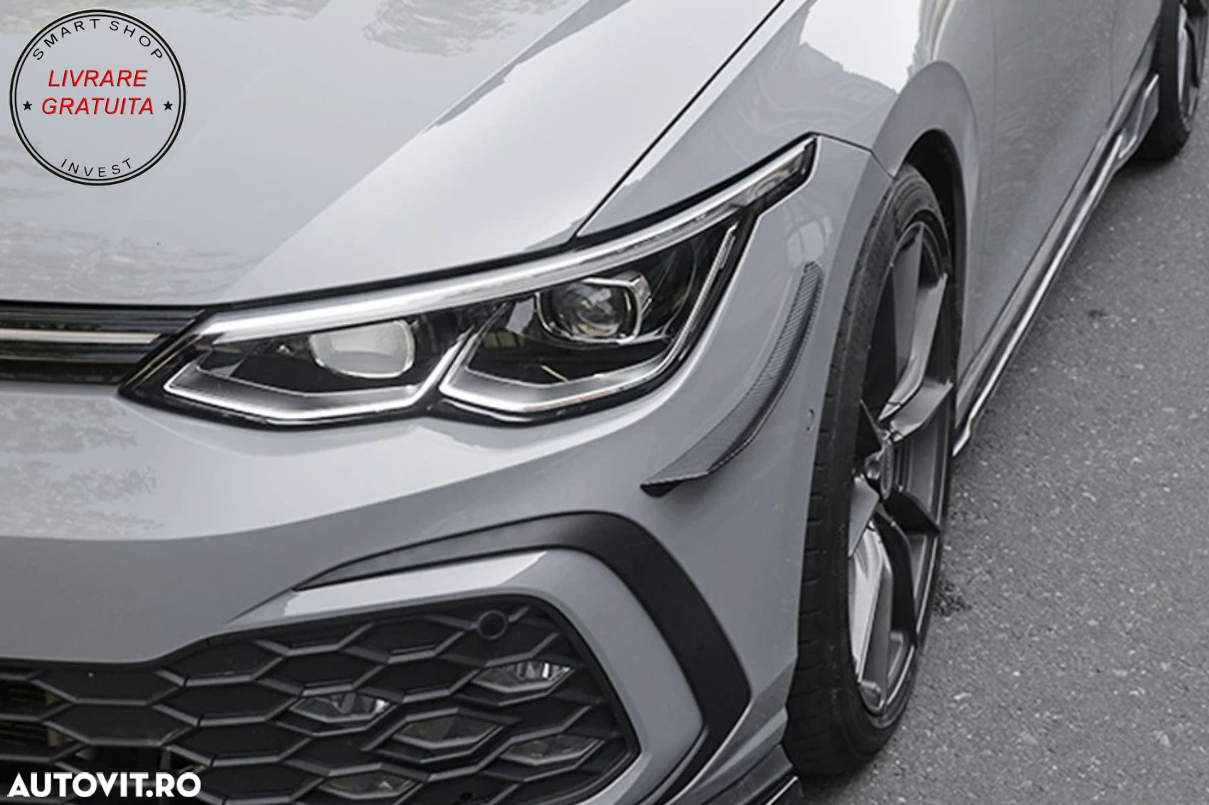 Ornamente bara fata flapsuri VW Golf 8 Mk8 MQB GTI / R-Line (2020-Up) Carbon Look- livrare gratuita - 11