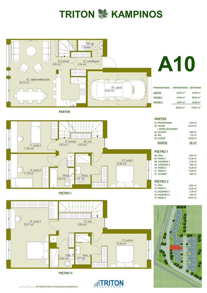 5-pokojowy dom 176m2 + ogródek Bezpośrednio - Pełny obrazek: 2/6