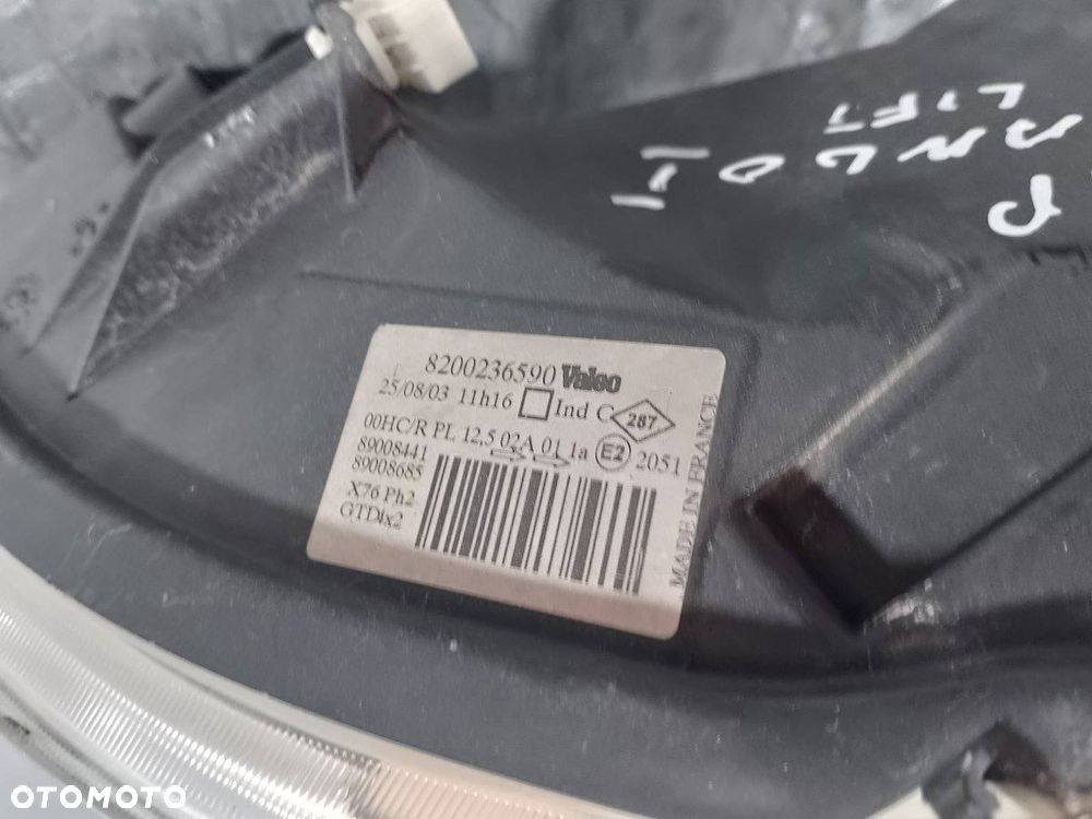 LAMPA PRZÓD LEWA RENAULT KANGOO I LIFT 8200236590 - 6