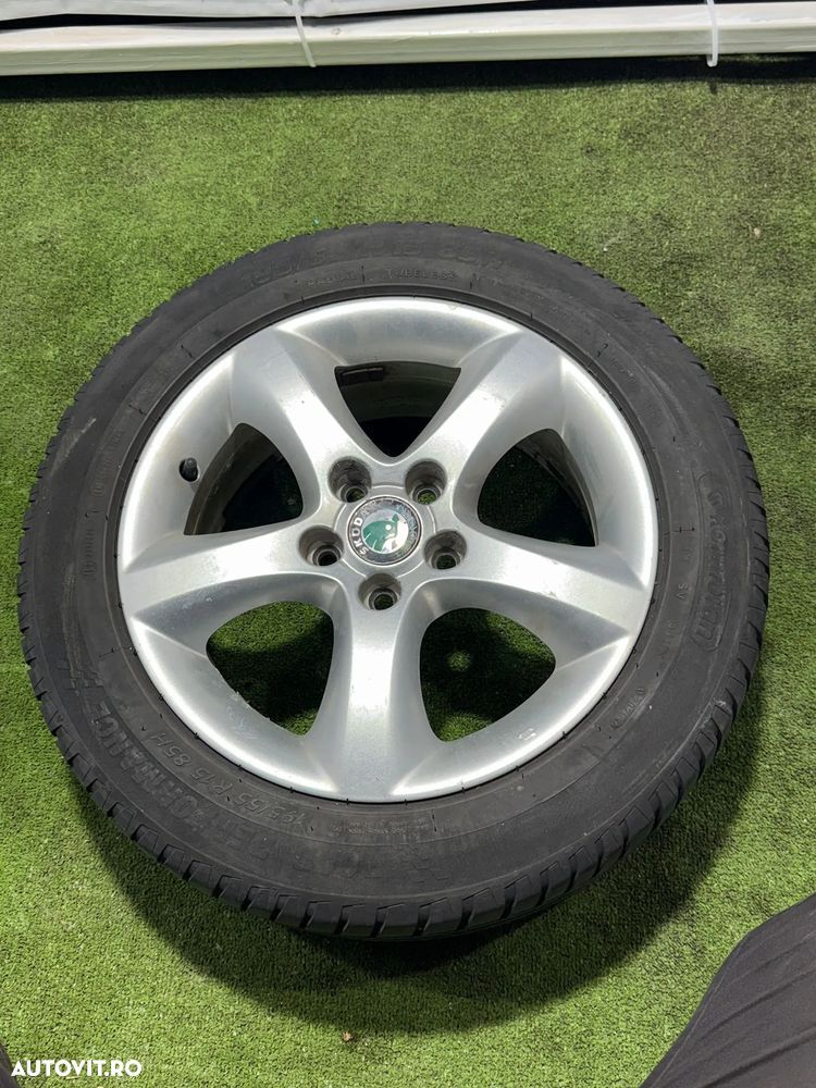 JANTE SKODA R15 / 5x100 / FABIA AMBIENTE II FAB / 195/55 R15 85V / 6JX15 ET43 / 5J0601025A+ CAUCIUCURI (X4) - 3