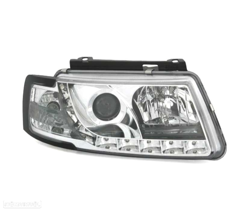 FARÓIS FRENTE LUZ DIURNA PARA VOLKSWAGEN VW PASSAT 3B FUNDO CROMADO - 3