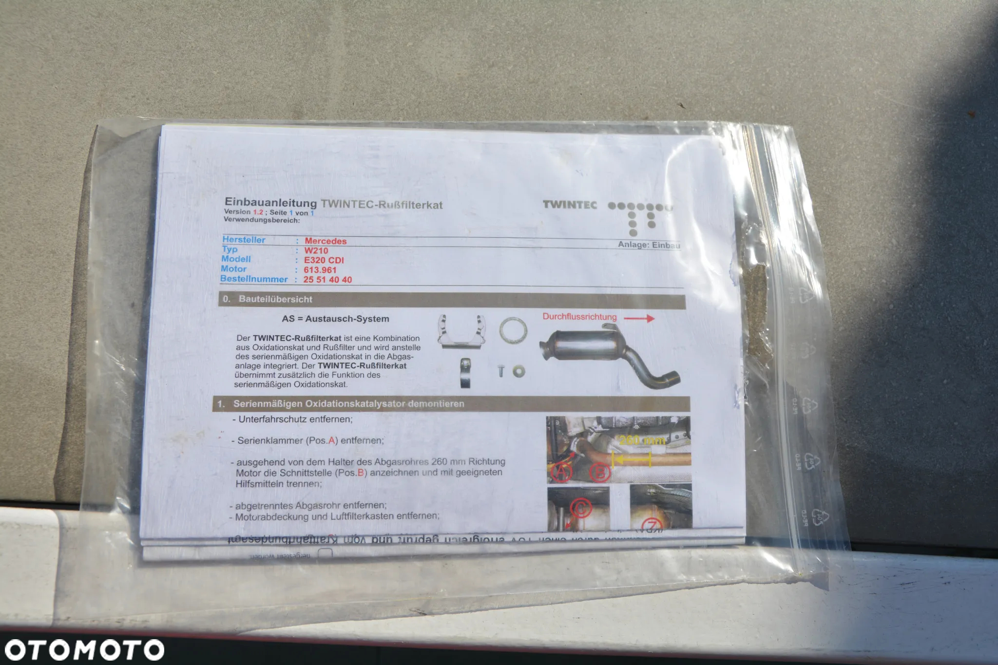 Mercedes E W210  Filtr sadzy / filtr cząstek stałych, układ wydechowy - 4