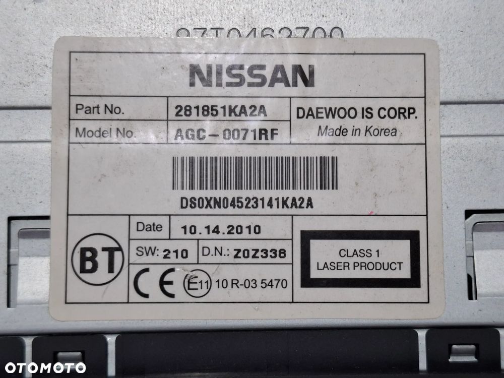 Radio fabryczne Nissan Juke 2010 rok nr 281851KA2A - 3