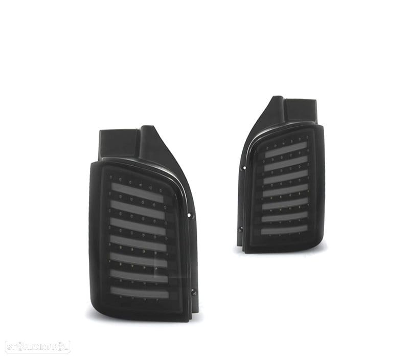 FAROLINS TRASEIROS VOLKSWAGEN VW TRANSPORTER T5 03-09 LED FUNDO PRETO - 1