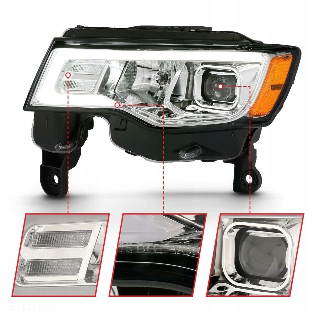 Reflektory Lampy kpl LED Tuning Soczewka Jeep Grand Cherokee WK2 Lift 17-22 - 5