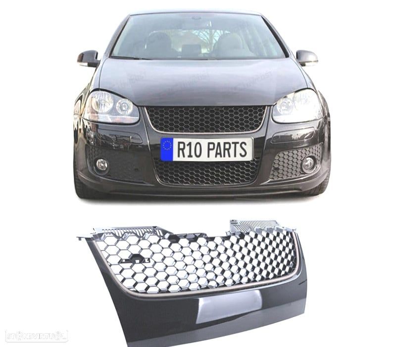 GRELHA FRONTAL VOLKSWAGEN GOLF 5 GTI 03-08 CROMADA - 1
