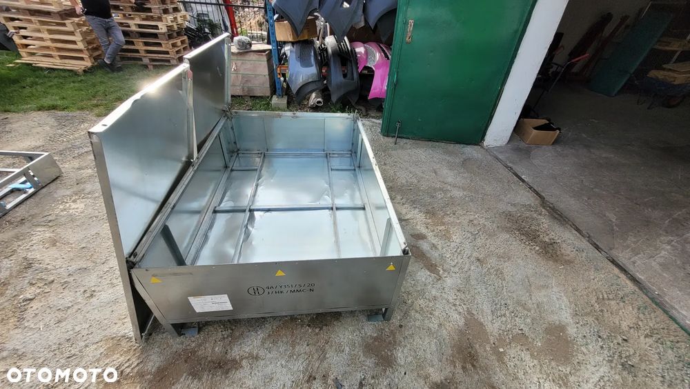 Skrzynia Pojemnik kontener metalowy blaszany skrecana na podstawie 181x127x67 cm - 3