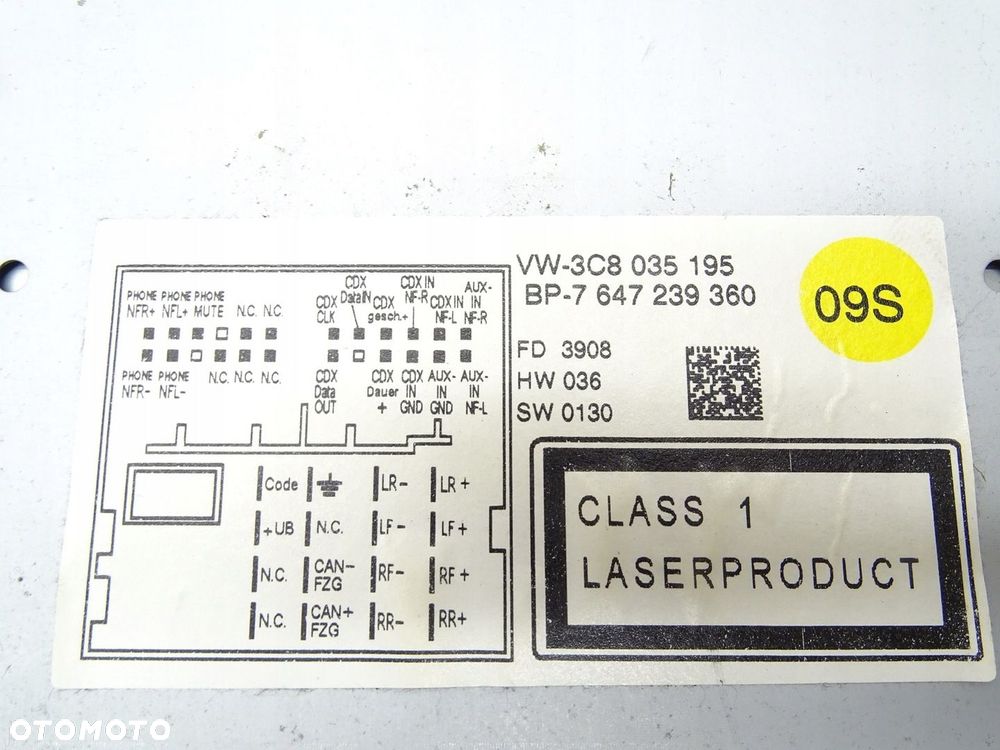 RADIO CD NAVI NAVIGACJA 3C8035195 VW SCIROCCO III TIGUAN 5N GOLF VI - 8