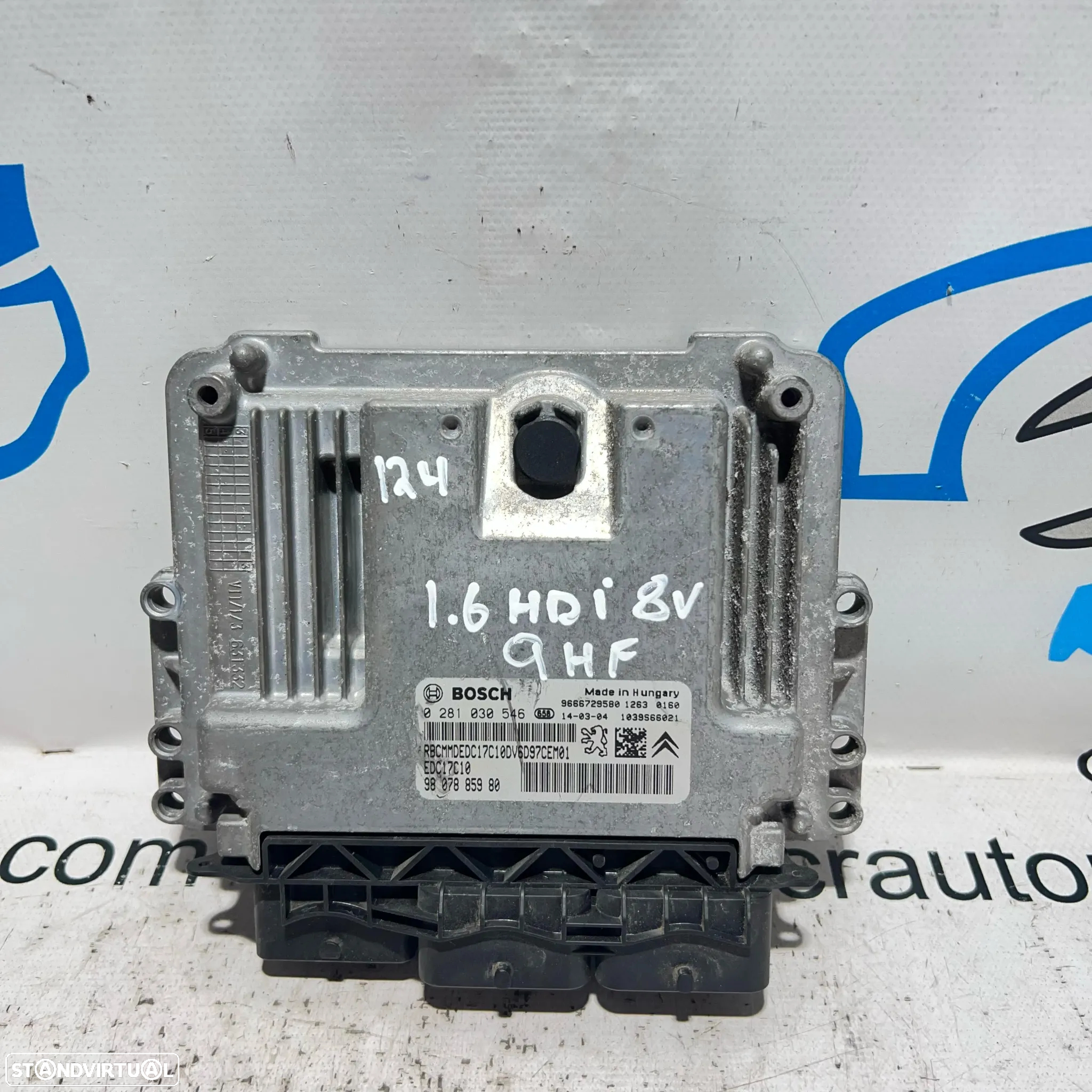 .Centralina Motor Bosch PSA Peugeot Citroen DS 1.6 HDi 0 281 030 546 / 98 078 859 80 - 2