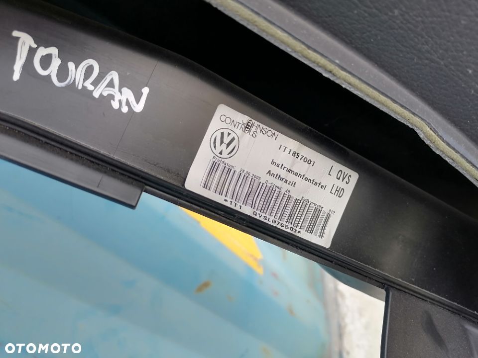 Deska Konsola Czarna VW Touran I Europa 1T1857001 03-10 - 7