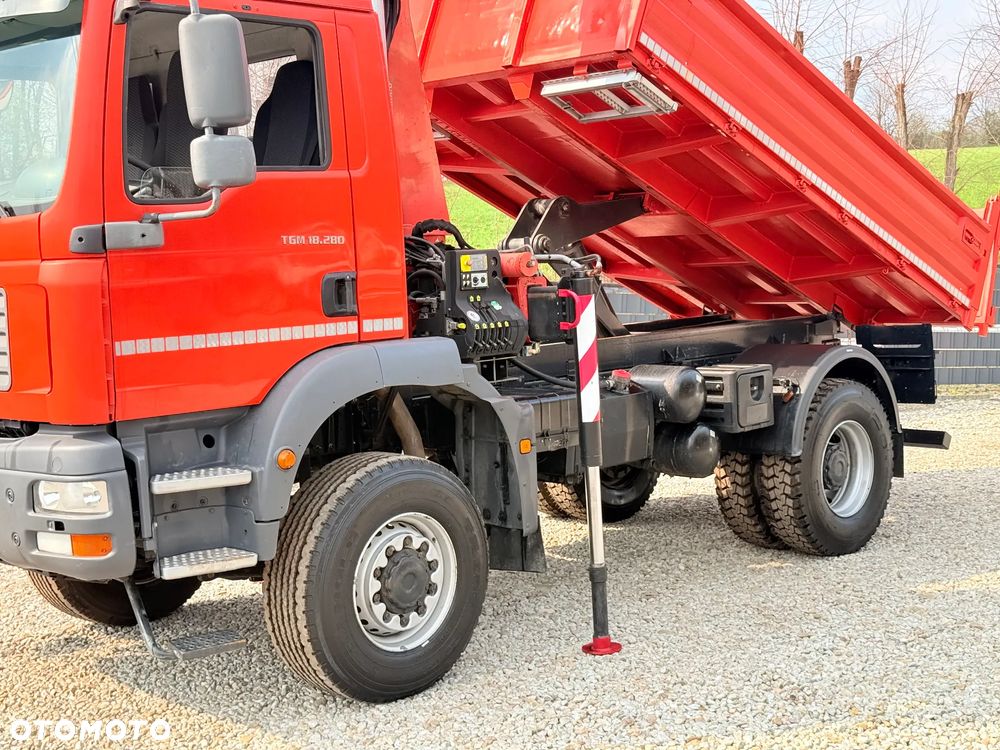 MAN * TGM 18-280 MAN 4x4 HDS Palfinger PK10500 * Kiper Wywrotka * Bardzo Dobry Stan - 14