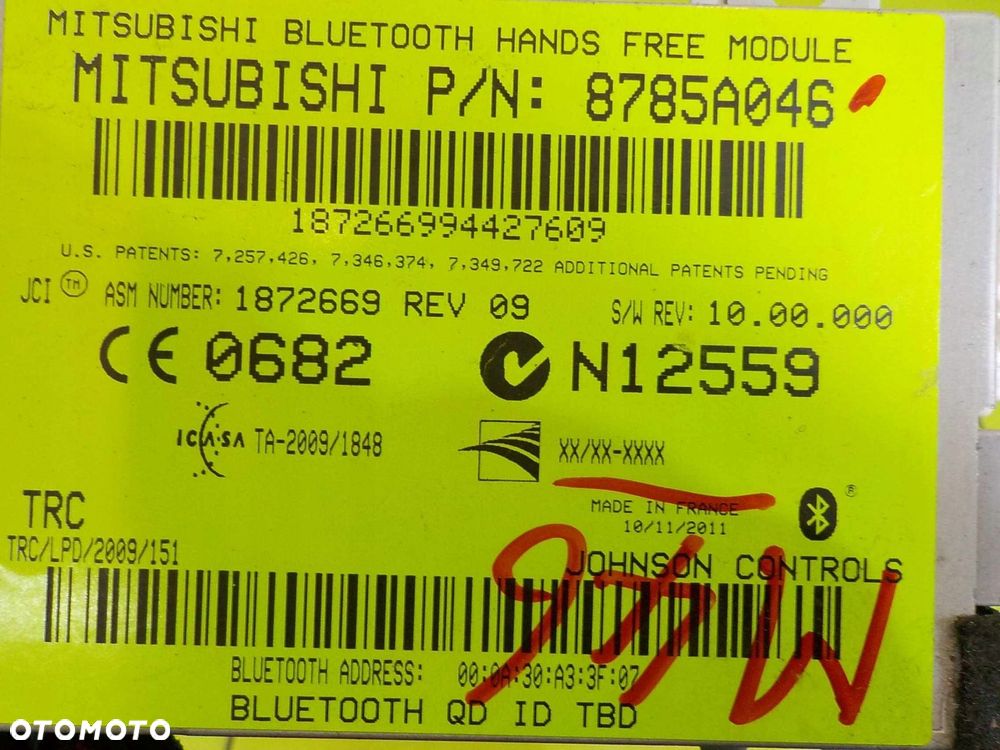 MITSUBISHI ASX I 12r modul BLUETOOTH 8785A046 - 3
