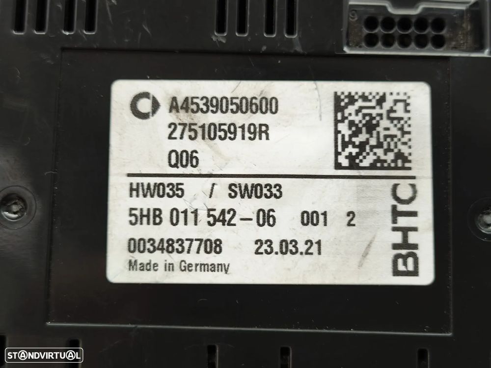 Display Sofagem Comando Climatronic Smart Forfour 2 MK2 453 2004 - 2014 - 8