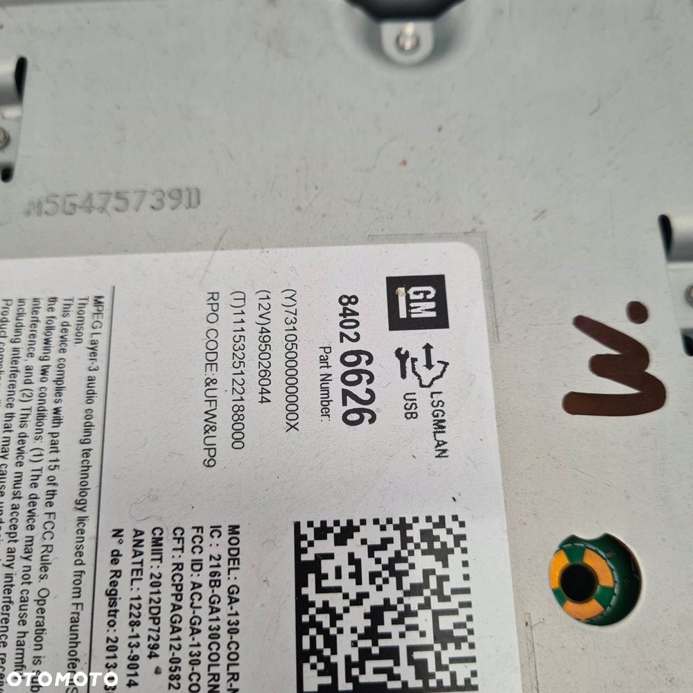 opel meriva b zestaw nawigacja radio ekran panel - 7