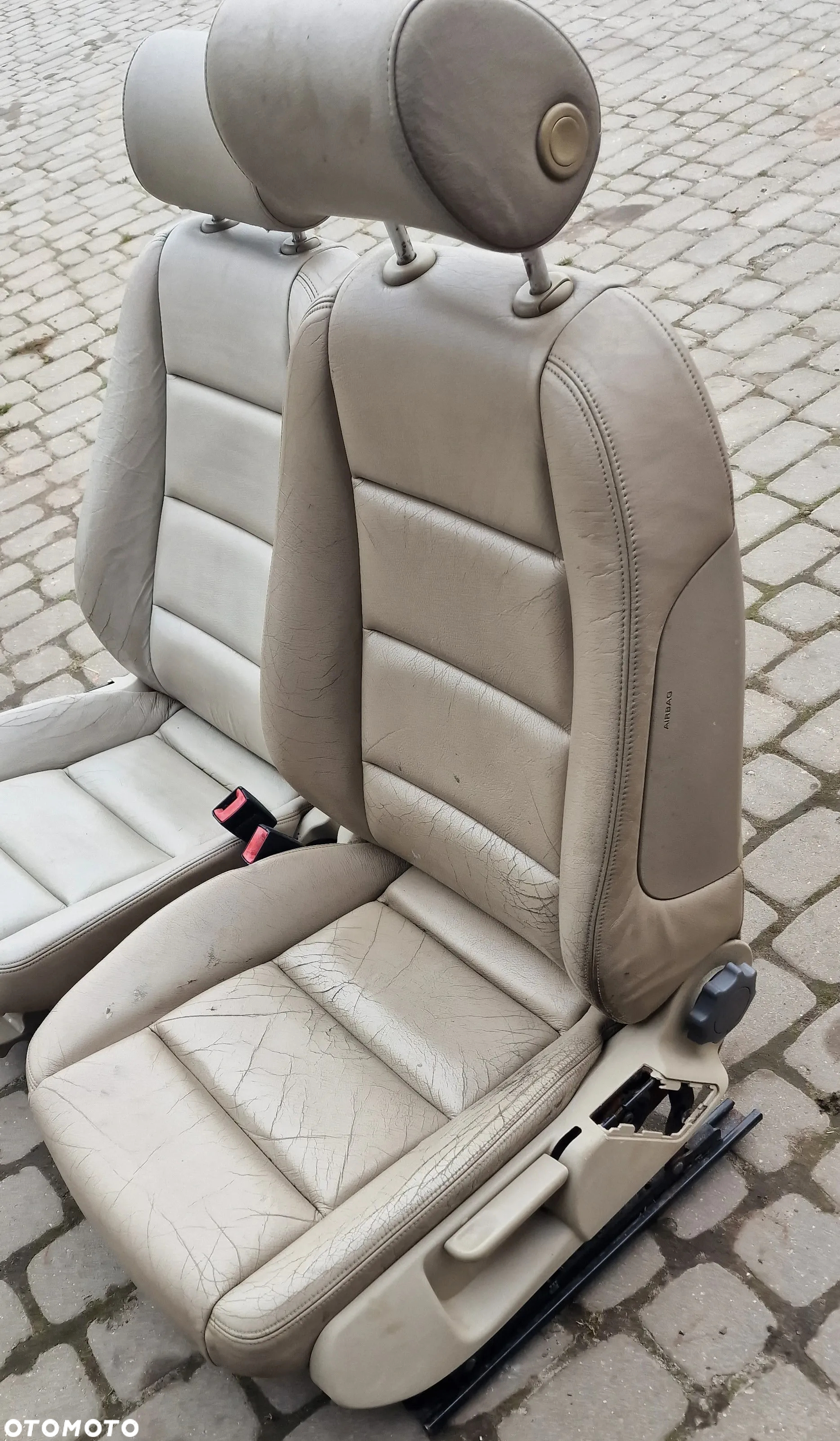 FOTEL PRAWY LEWY KANAPA TYŁ KOMPLET SKÓRA AUDI A4 B6 SEDAN - 8