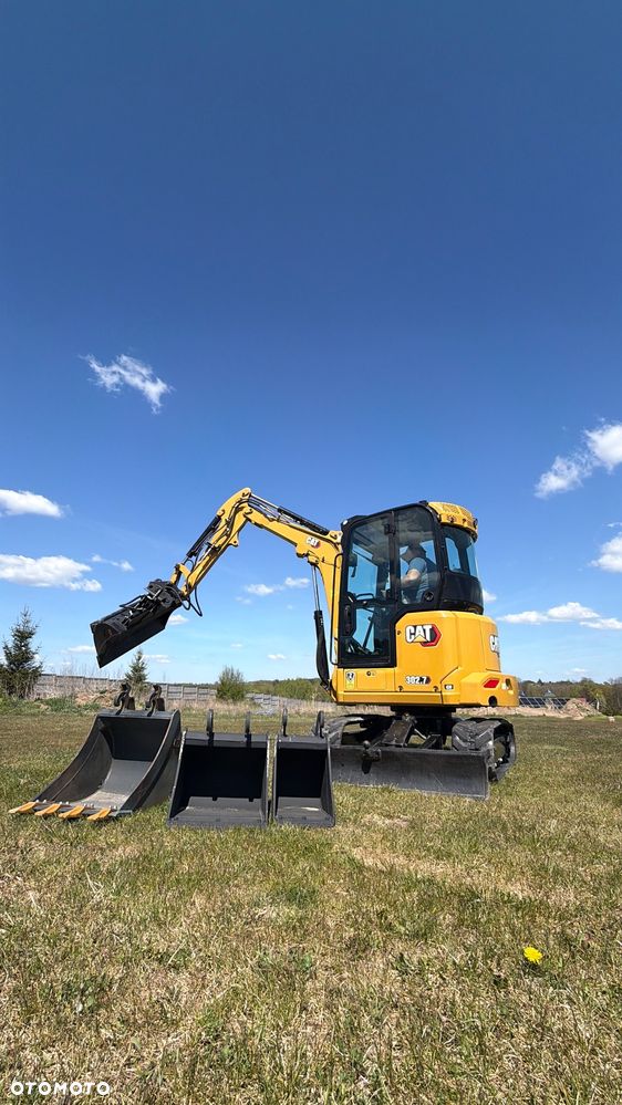 Caterpillar Minikoparka Cat 302.7 3xłyżki Skarpowa hydrL\P dodatkowe linie hydrauliczne szybkozłącze Gąsienice jak Nowe WIDŁY WIERTNICA za dopłatą - 16