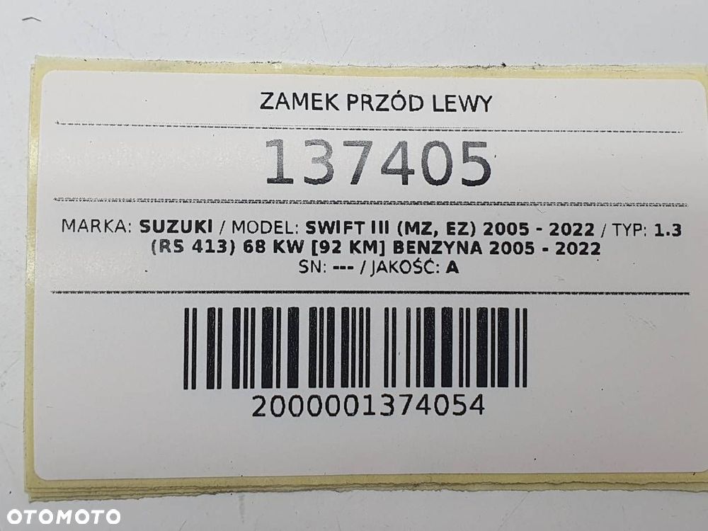 ZAMEK PRZÓD LEWY SUZUKI SWIFT III 8 PIN EUROPA 2005 - 6