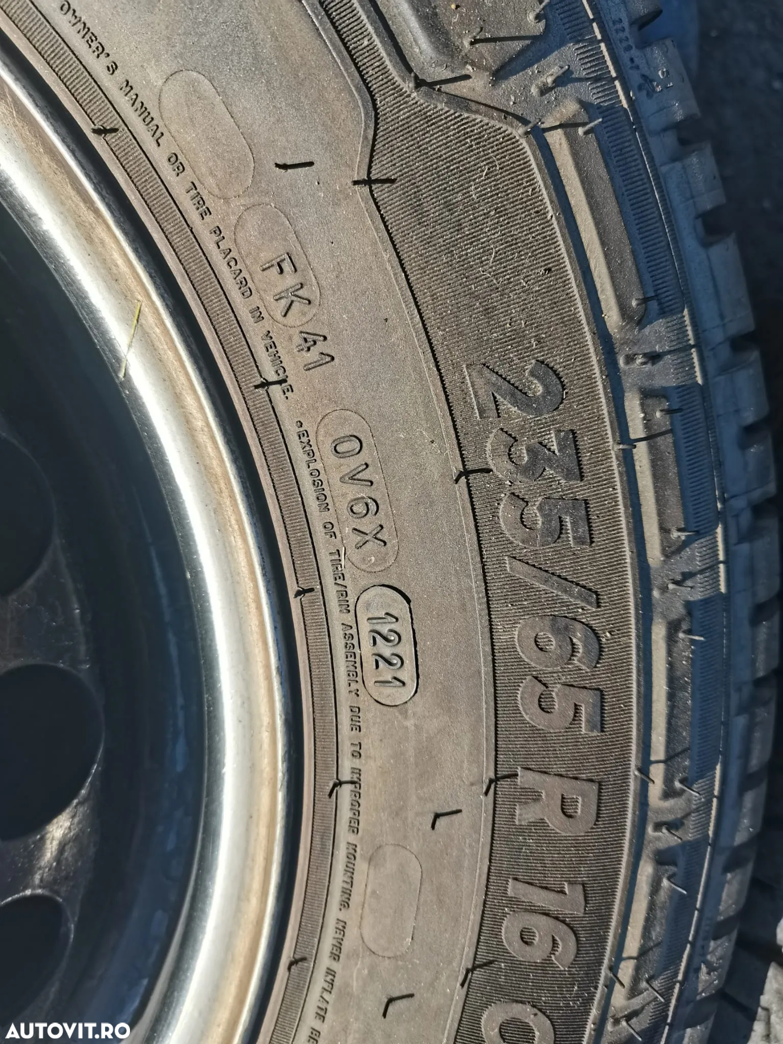 4 Jante+Cauciucuri 235/65 R16 C  Mercedes-Benz Sprinter A0014014802 ET62 6 1/2Jx1642 48-07 - 3